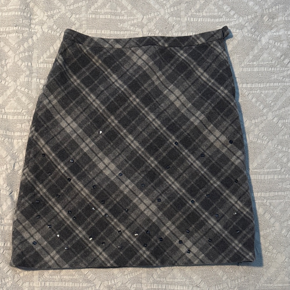 J. Crew Charcoal Plaid Pencil Skirt